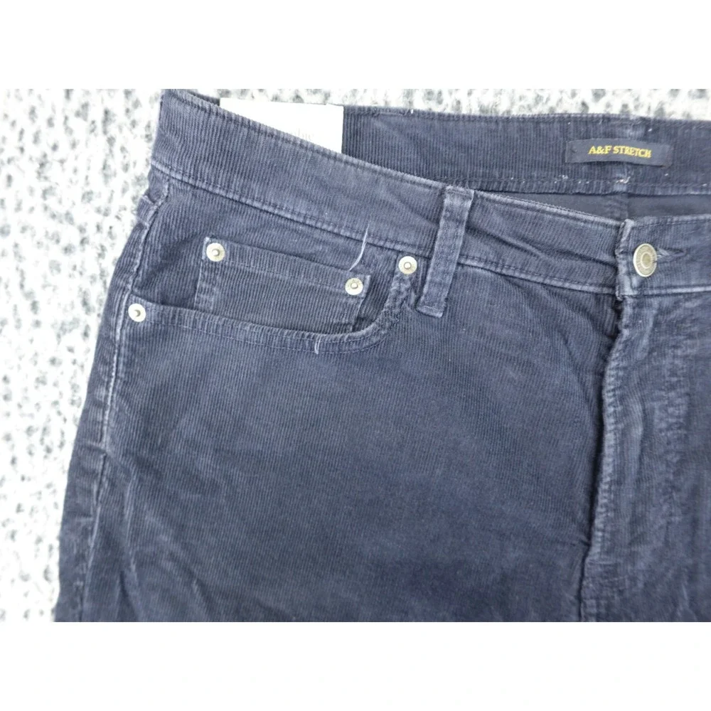 Abercrombie & Fitch Corduroy Shorts Mens 36 Navy Blue Good Cut‎ Off Stretch